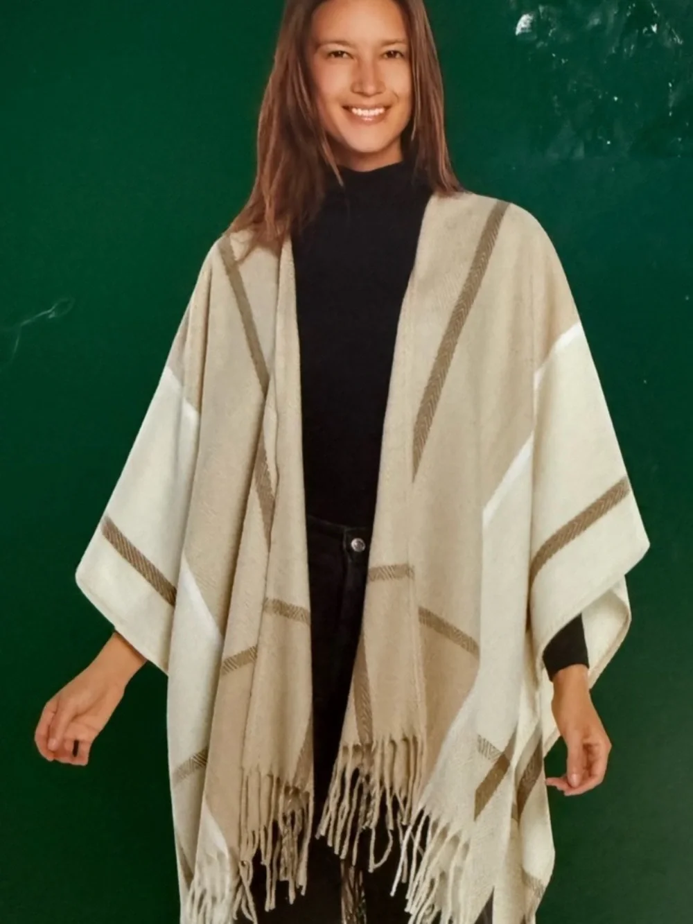 NWT Woolrich Plaid Fringe Blanket Wrap